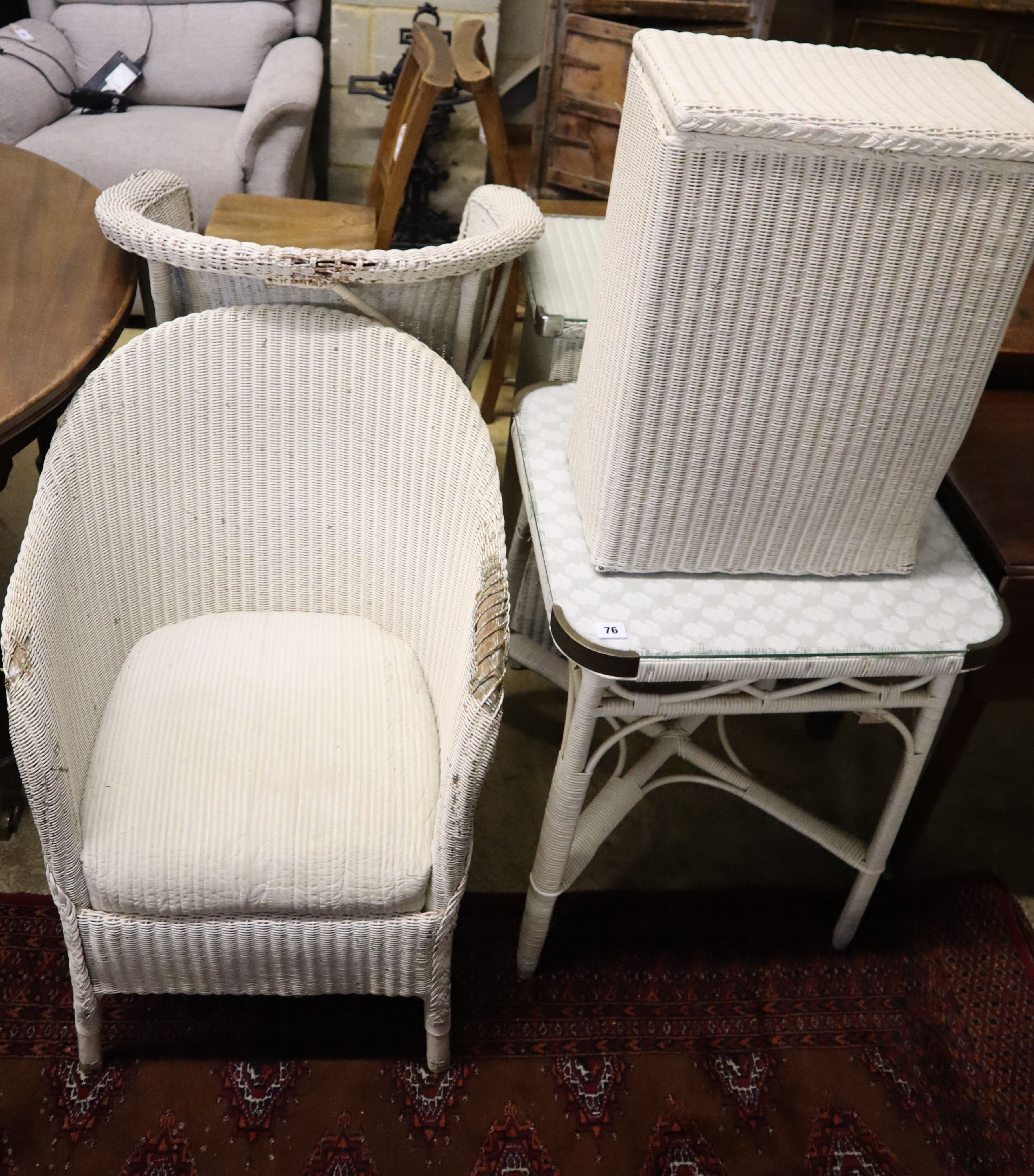 Five pieces of Lloyd Loom furniture